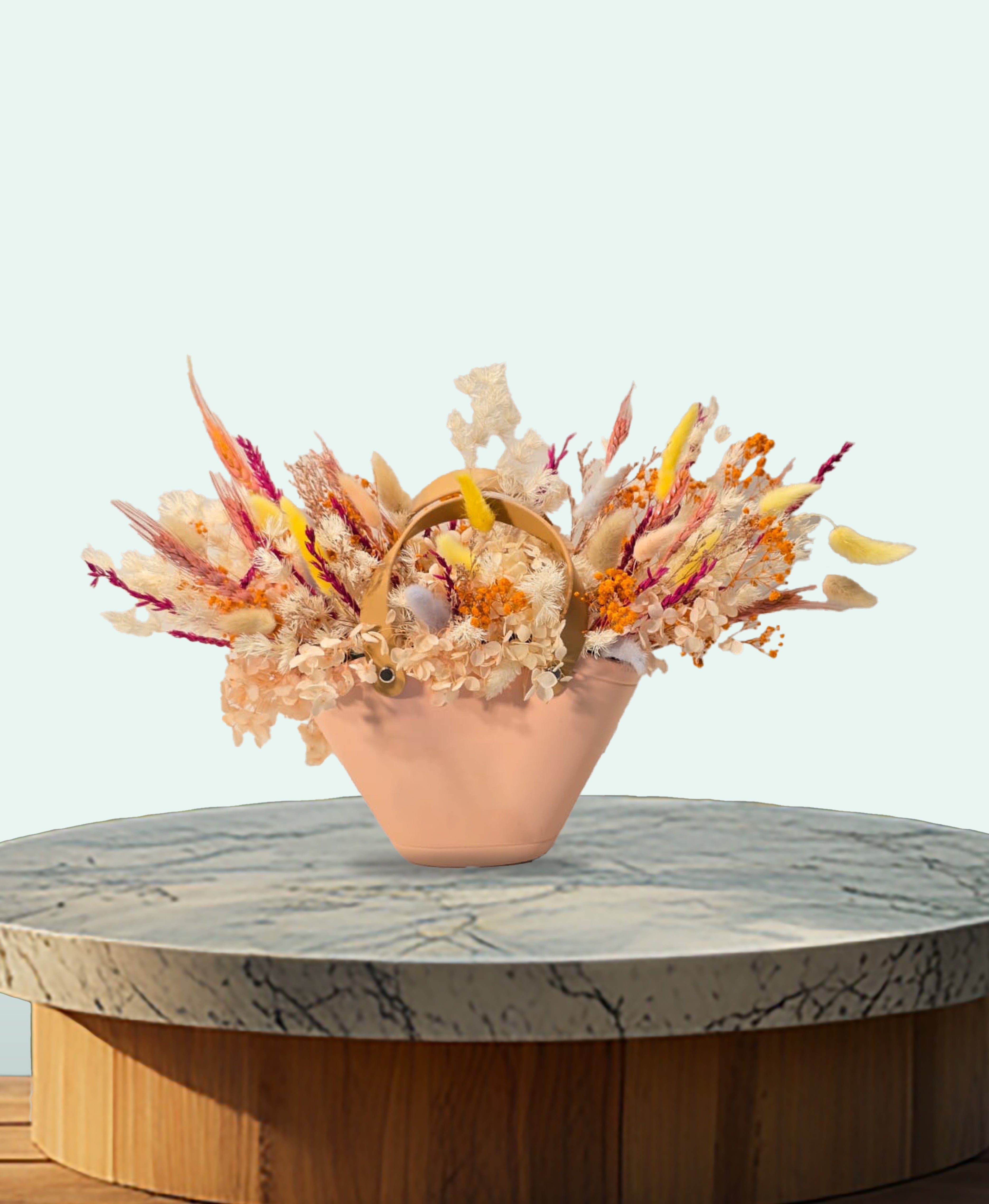 Peach Meadow Dried Bloom Tote